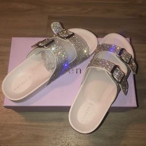 madden girl sparkly slides/sandals